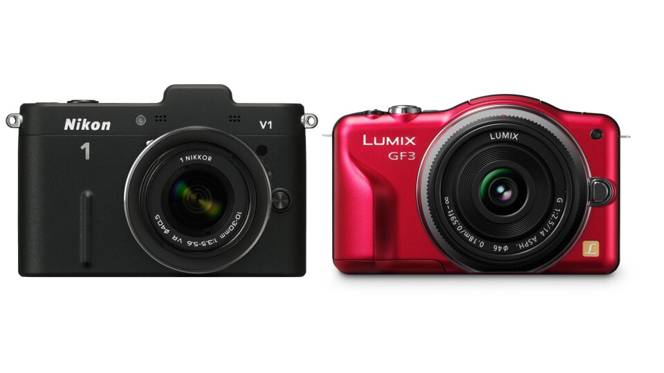 NIKON 1 V1 og PANASONIC LUMIX DMC-GF3