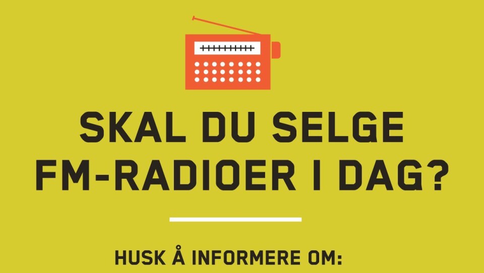 GI GOD INFORMASJON NÅR DU SELGER FM-RADIOER