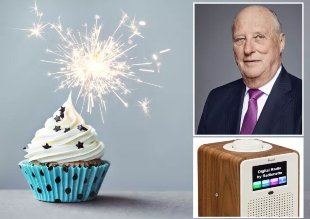 Slik illustrerer Lefdal i sin pressemelding at de gir Kongen en Radionette-radio i 80 års-gave. Skjermdump. Slik illustrerer Lefdal i sin pressemelding at de gir Kongen en Radionette-radio i 80 års-gave. Skjermdump.