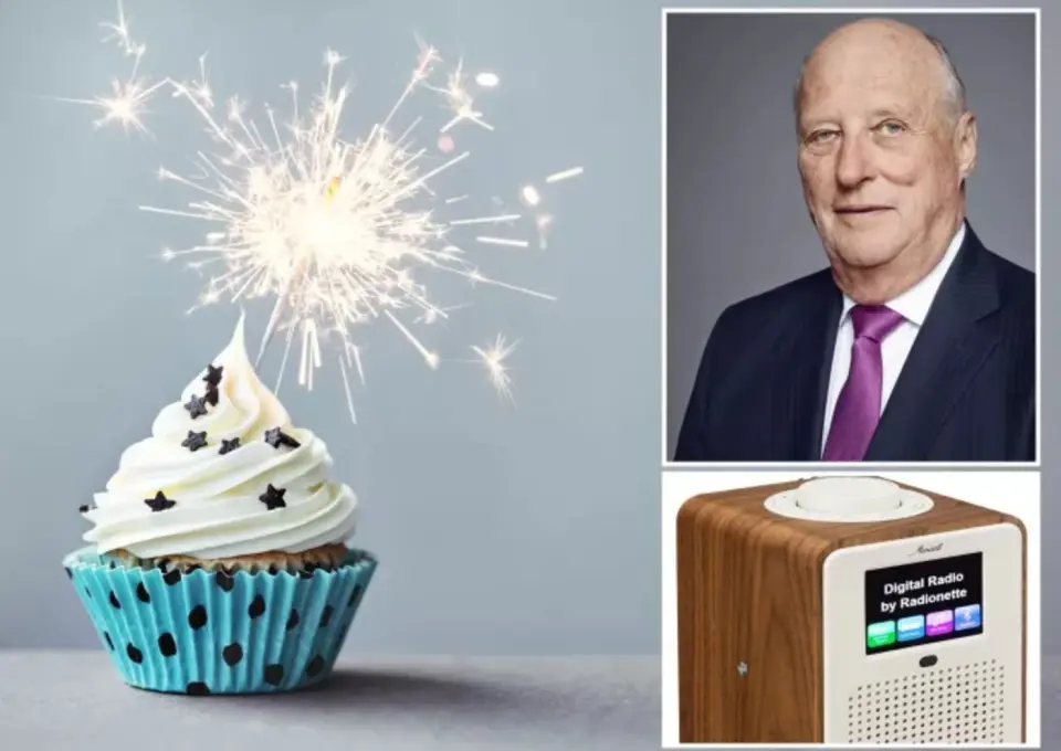 Slik illustrerer Lefdal i sin pressemelding at de gir Kongen en Radionette-radio i 80 års-gave. Skjermdump. Slik illustrerer Lefdal i sin pressemelding at de gir Kongen en Radionette-radio i 80 års-gave. Skjermdump.