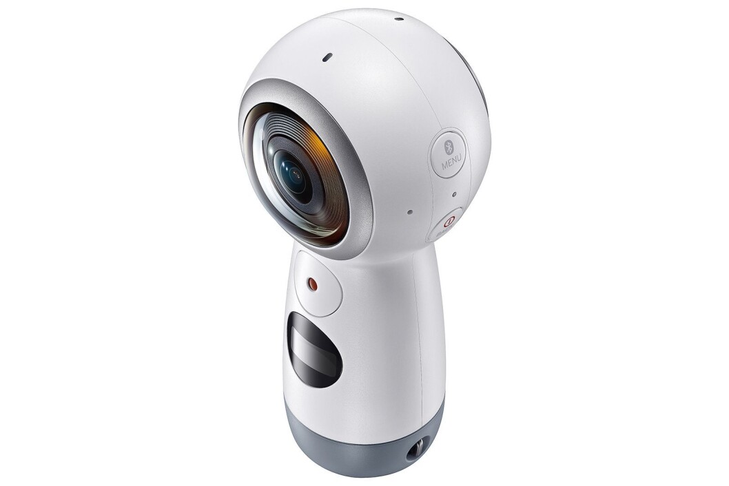 Den nye utgaven av Samsungs Gear 360-kamera. Den nye utgaven av Samsungs Gear 360-kamera.