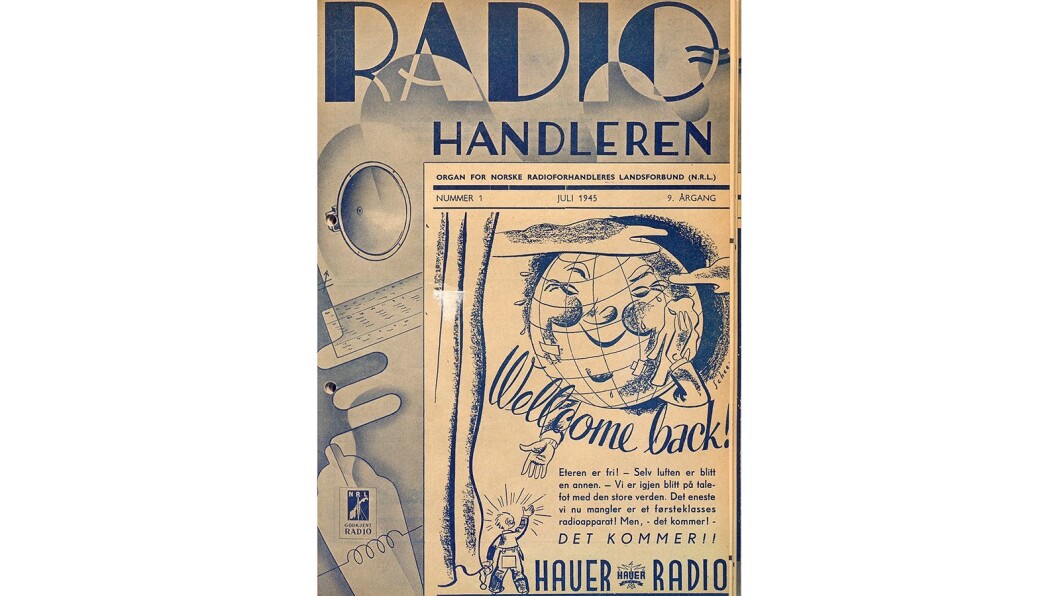Forsiden på Radiohandleren nr. 1/1945. Forsiden på Radiohandleren nr. 1/1945.
