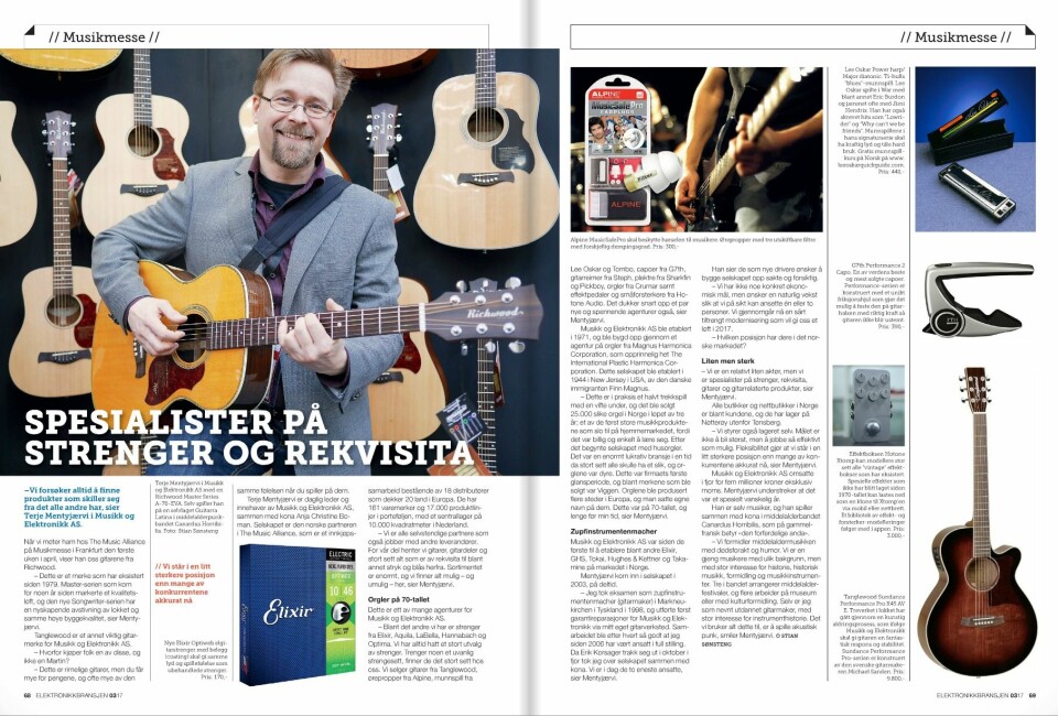 Les artikkelen om Musikk og Elektronikk i fagbladet Elektronikkbransjen nr. 3/2017.