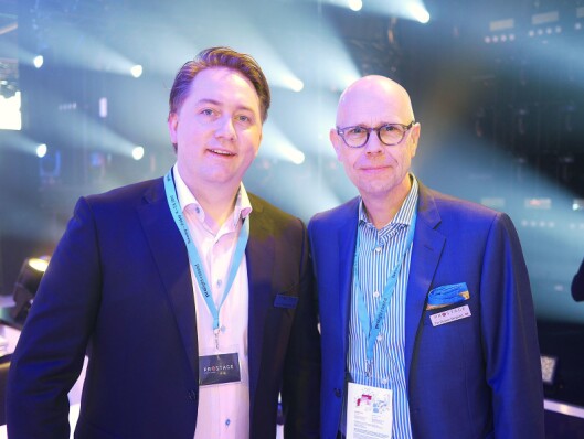 Gunnar Waldemar Naas (t. v.) i Prostage AS har hentet inn Øystein Berglund for å blåse liv i lyd-produktene til selskapet. Gunnar Waldemar Naas (t. v.) i Prostage AS har hentet inn Øystein Berglund for å blåse liv i lyd-produktene til selskapet.