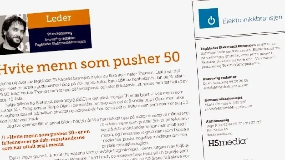 «HVITE MENN SOM PUSHER 50» OG DAB