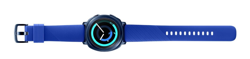 Samsung Gear Sport i blått. Samsung Gear Sport i blått.