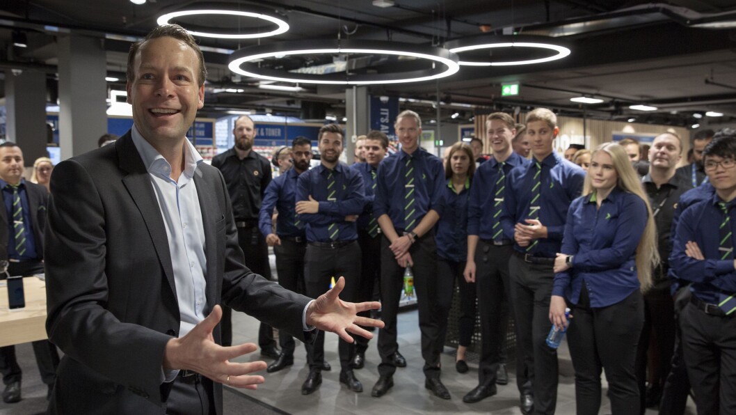 Konsernsjef Jaan Ivar Semlitsch i Elkjøp Nordic under åpningen av Elkjøp Glasmagasinet den 14. september. Foto: Elkjøp Nordic Konsernsjef Jaan Ivar Semlitsch i Elkjøp Nordic under åpningen av Elkjøp Glasmagasinet den 14. september. Foto: Elkjøp Nordic