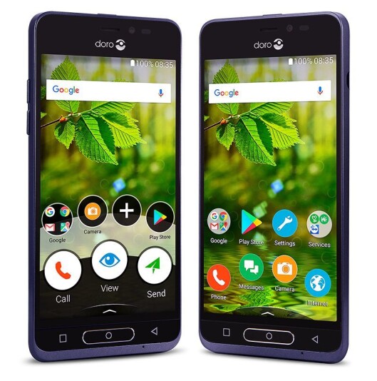 Doro 8035 Har støtte for Google Assistant og kan heve lydnivået i boost-mode. Foto: Doro. Doro 8035 Har støtte for Google Assistant og kan heve lydnivået i boost-mode. Foto: Doro.