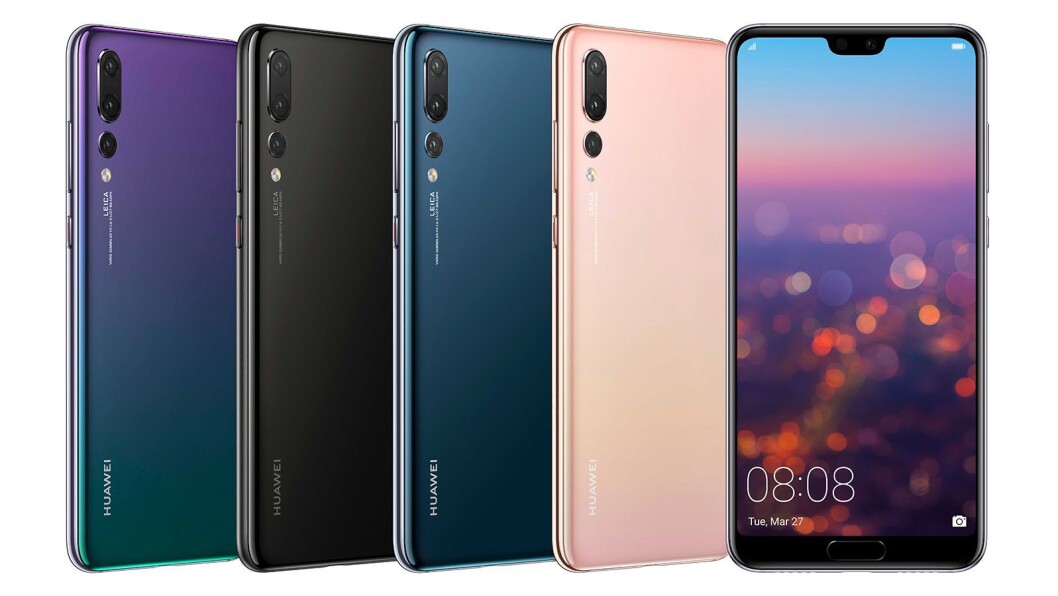 Huawei P20 og P20 Pro kommer i fire ulike farger. Foto: Huawei Huawei P20 og P20 Pro kommer i fire ulike farger. Foto: Huawei