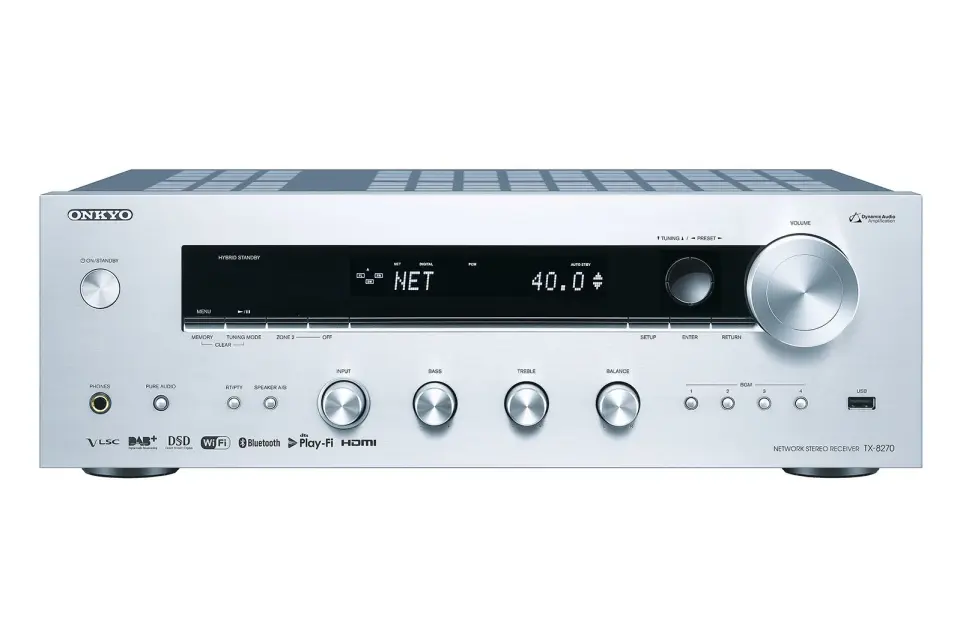 Onkyo TX-8270 er en 2-kanals receiver med 4xHDMI-innganger, Dual-band wifi, blåtann, trådløs multiromløsning (Chromecast), Airplay, Spotify og Tidal. 2x160W. Pris: 7.500,- Foto: Onkyo. Onkyo TX-8270 er en 2-kanals receiver med 4xHDMI-innganger, Dual-band wifi, blåtann, trådløs multiromløsning (Chromecast), Airplay, Spotify og Tidal. 2x160W. Pris: 7.500,- Foto: Onkyo.