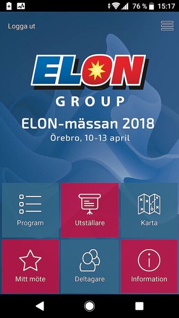 Konferens & Event er navnet på appen som skal gjøre besøket på Elon-messen så smidig som mulig for de besøkende. Foto: Skjermdump. Konferens & Event er navnet på appen som skal gjøre besøket på Elon-messen så smidig som mulig for de besøkende. Foto: Skjermdump.