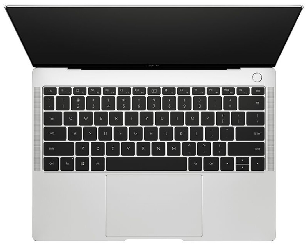 På MateBook X Pro er kameraet gjemt under tasten i midten på øverste rad. Lyden har Dolby Atmos-sertifisering. Foto: Huawei. På MateBook X Pro er kameraet gjemt under tasten i midten på øverste rad. Lyden har Dolby Atmos-sertifisering. Foto: Huawei.