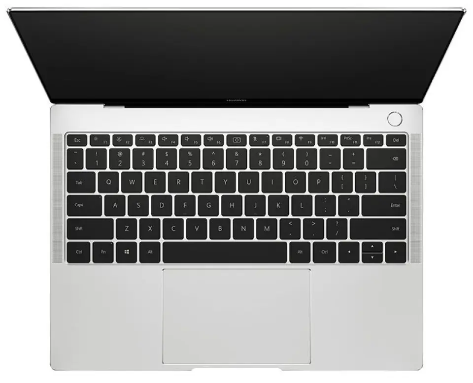 På MateBook X Pro er kameraet gjemt under tasten i midten på øverste rad. Lyden har Dolby Atmos-sertifisering. Foto: Huawei. På MateBook X Pro er kameraet gjemt under tasten i midten på øverste rad. Lyden har Dolby Atmos-sertifisering. Foto: Huawei.