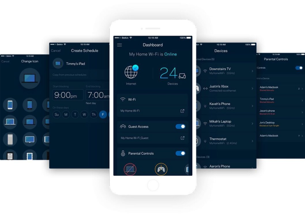 Du styrer oppsett og drift av nettverket via Linksys egen app. Foto: Linksys. Du styrer oppsett og drift av nettverket via Linksys egen app. Foto: Linksys.