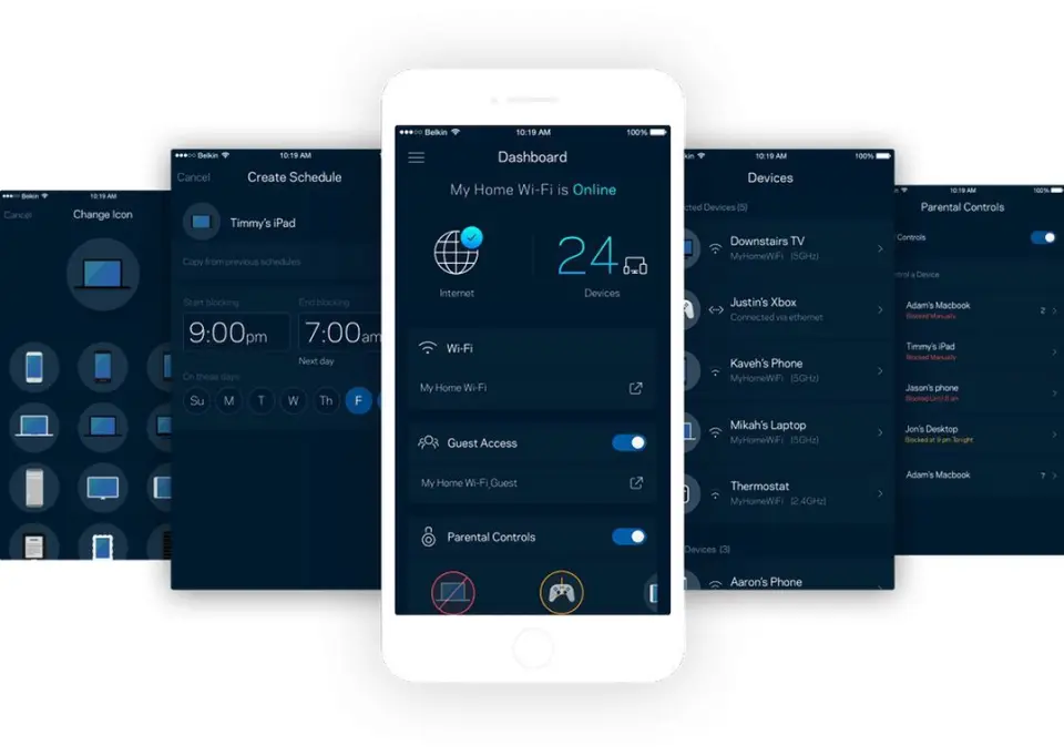 Du styrer oppsett og drift av nettverket via Linksys egen app. Foto: Linksys. Du styrer oppsett og drift av nettverket via Linksys egen app. Foto: Linksys.