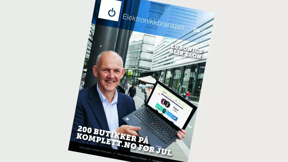 Anton Hagberg i Komplett på forsiden av fagbladet Elektronikkbransjen.