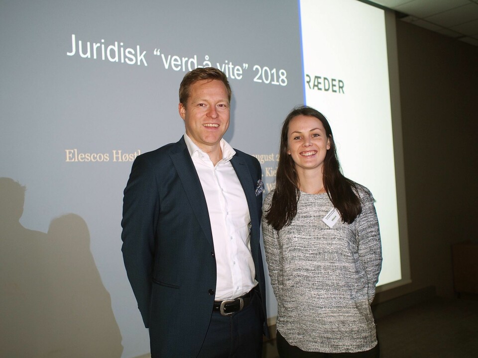 GDPR var tema da Nina Wilborn og Kyrre Kielland fra advokatselskapet Ræder sto på scenen. Foto: Jan Røsholm.