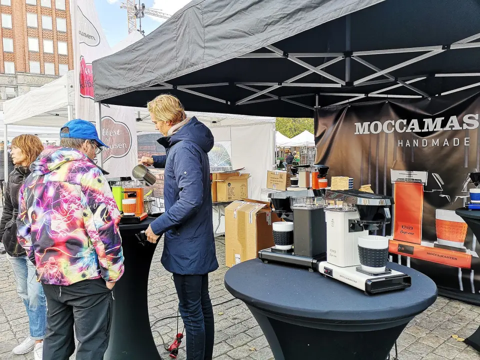 Moccamaster demonstrerte sine traktere for publikum. Foto: Marte Ottemo. Moccamaster demonstrerte sine traktere for publikum. Foto: Marte Ottemo.