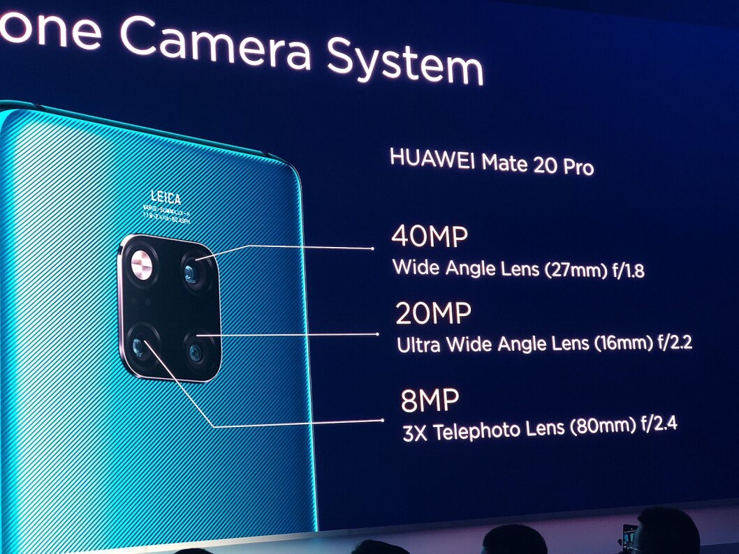 Mate20 Pro har tre kameralinser. Foto: Stian Sønsteng. Mate20 Pro har tre kameralinser. Foto: Stian Sønsteng.
