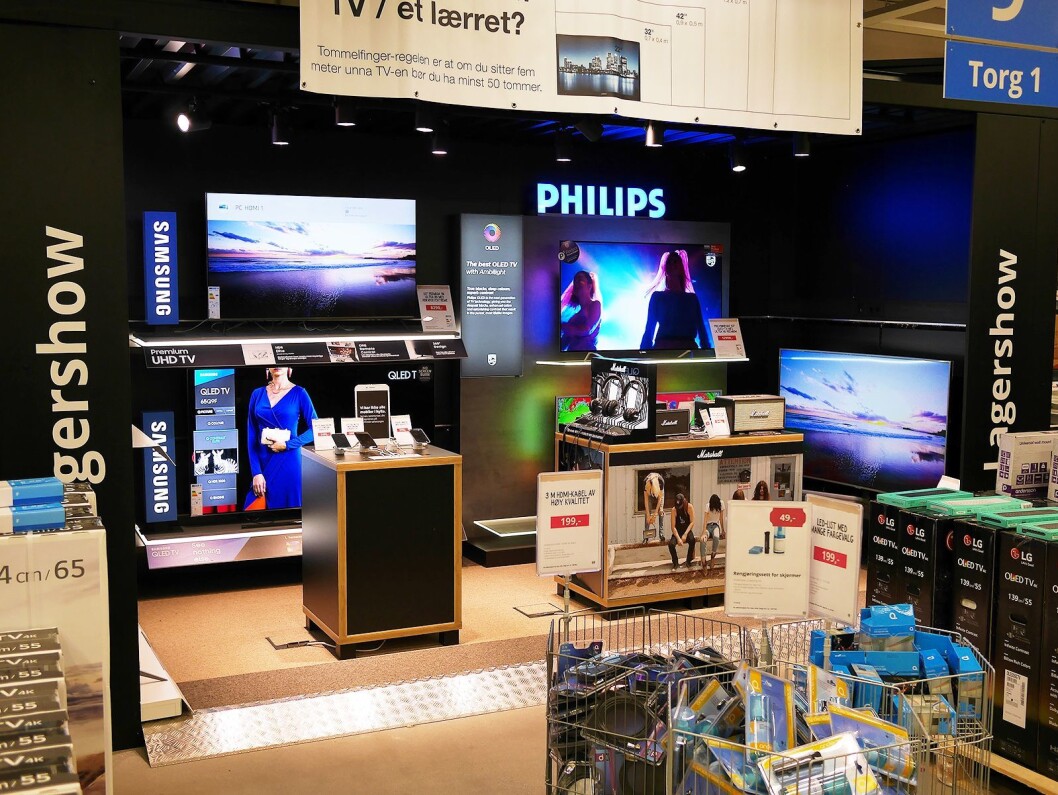 Fra TV-avdelingen ved NetOnNet Lagershop Lierskogen. Foto: Stian Sønsteng Fra TV-avdelingen ved NetOnNet Lagershop Lierskogen. Foto: Stian Sønsteng