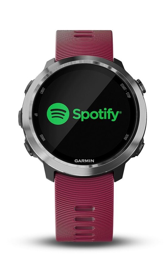 Garmin Forerunner 645 Music kan laste ned musikk fra for eksempel Spotify og Deezer. Foto: Garmin. Garmin Forerunner 645 Music kan laste ned musikk fra for eksempel Spotify og Deezer. Foto: Garmin.