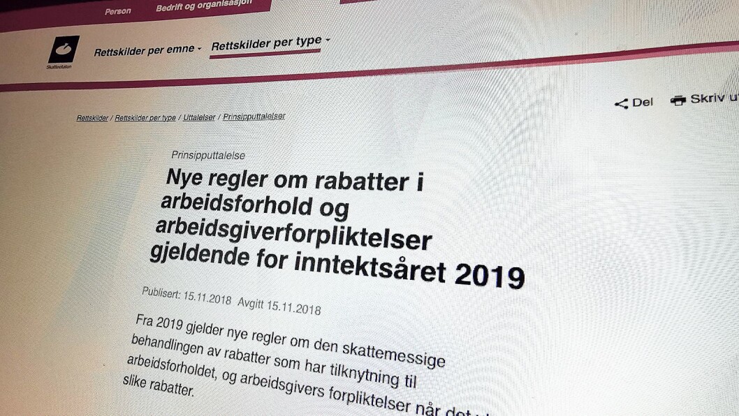 På skatteetaten.no kan du lese mer om de nye reglene. Skjermdump På skatteetaten.no kan du lese mer om de nye reglene. Skjermdump
