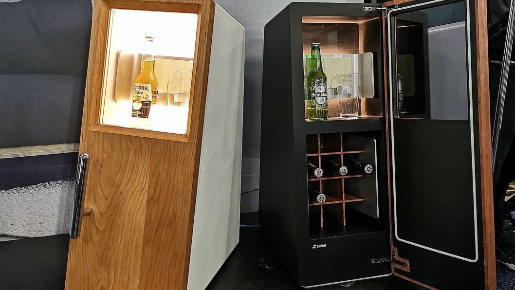 Smart-kjøleskapet fra Shiftall bestiller selv påfylling. Foto: Marte Ottemo.