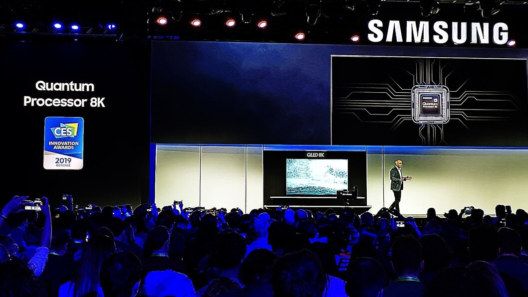 Fra Samsungs pressemøte på CES-messen i Las Vegas. Foto: Marte Ottemo. Fra Samsungs pressemøte på CES-messen i Las Vegas. Foto: Marte Ottemo.