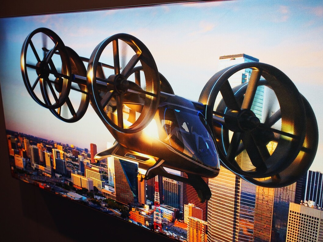 Denne illustrasjonen viser hvordan Bell Nexus vil fly i luften. Foto: Jan Røsholm Denne illustrasjonen viser hvordan Bell Nexus vil fly i luften. Foto: Jan Røsholm