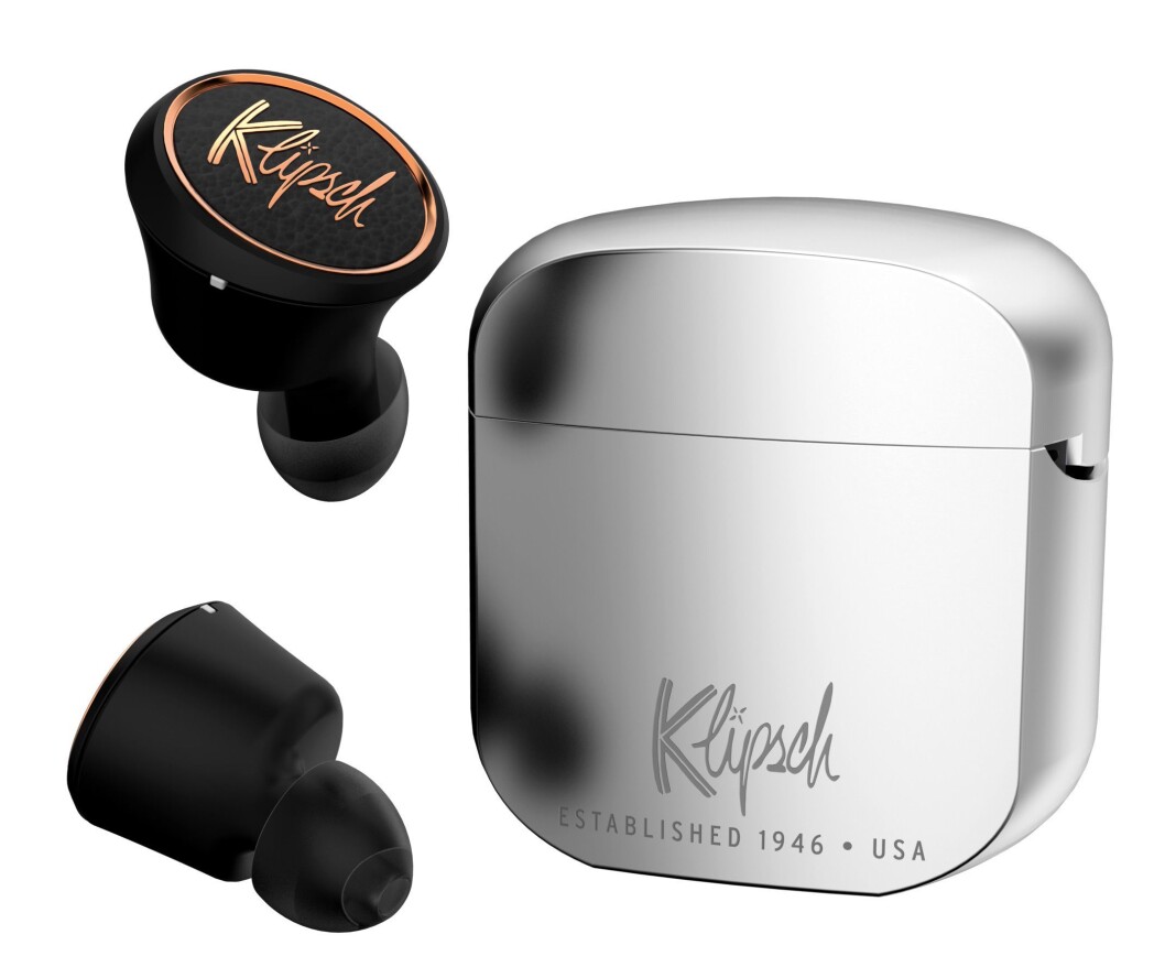De helt trådløse øreproppene T5 fra Klipsch vil ha spilletid på opptil åtte timer. Kommer i salg i juni. Foto: Klipsch. De helt trådløse øreproppene T5 fra Klipsch vil ha spilletid på opptil åtte timer. Kommer i salg i juni. Foto: Klipsch.