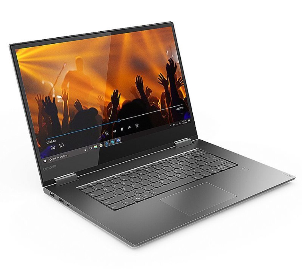 Hybridmaskinen Yoga C730 har fått nye hengsler med innebygde høyttalere. Foto: Lenovo. Hybridmaskinen Yoga C730 har fått nye hengsler med innebygde høyttalere. Foto: Lenovo.