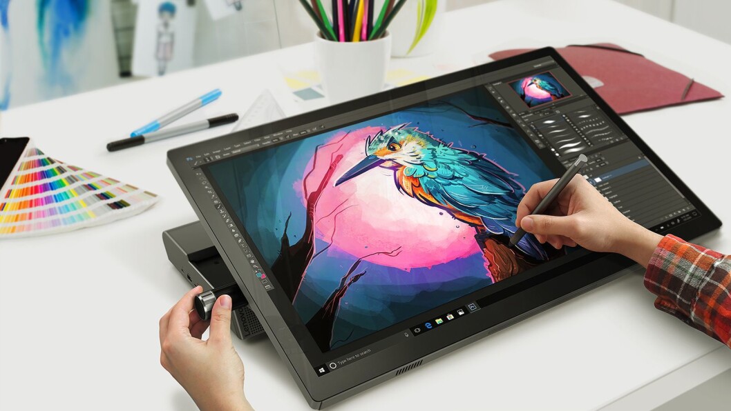 I det semi-proffe markedet kommer Lenovo med Yoga A940, en PC for designere og entusiaster som retter seg mot samme kundegruppe som Microsoft Studio, men for en betraktelig lavere sum på rundt 2.000 dollar. Foto: Lenovo. I det semi-proffe markedet kommer Lenovo med Yoga A940, en PC for designere og entusiaster som retter seg mot samme kundegruppe som Microsoft Studio, men for en betraktelig lavere sum på rundt 2.000 dollar. Foto: Lenovo.