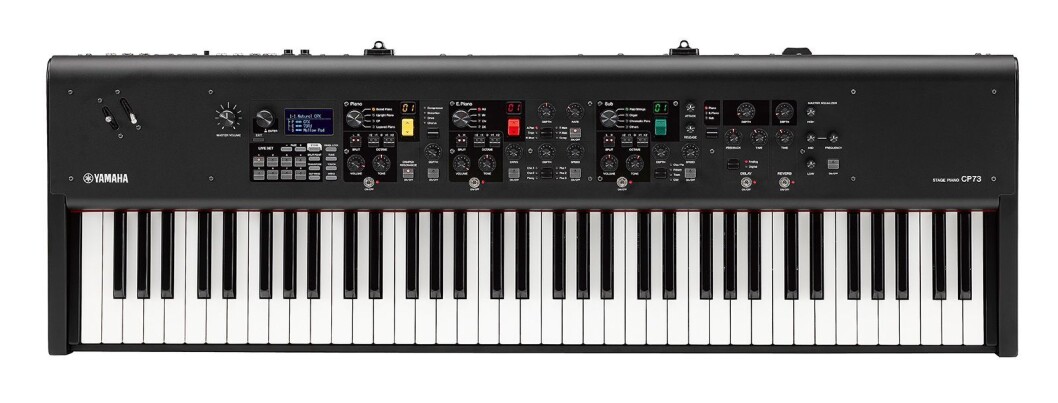 Yamaha CP73 har et litt lettere klaviatur som reduserer vekten slik at man enkelt kan ta med seg pianoet på turné. Klaviaturet har 73 tangenter, fra E til E. Vekt: 13,1 kilo. Pris: 2.000 euro. Foto: Yamaha. Yamaha CP73 har et litt lettere klaviatur som reduserer vekten slik at man enkelt kan ta med seg pianoet på turné. Klaviaturet har 73 tangenter, fra E til E. Vekt: 13,1 kilo. Pris: 2.000 euro. Foto: Yamaha.