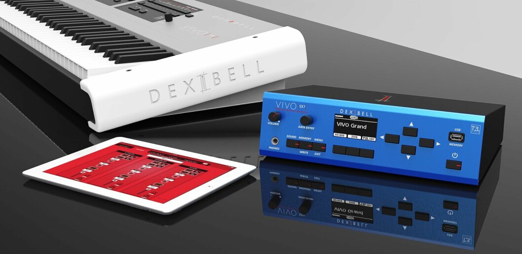 Lydmodulen VIVO SX7 har Dexibells lydbibliotek med 15 sekunders samplingstid, i en modul på 1,9 kilo som også fungerer som lydkort over USB. Pris: 11.000,- Foto: Dexibell.
