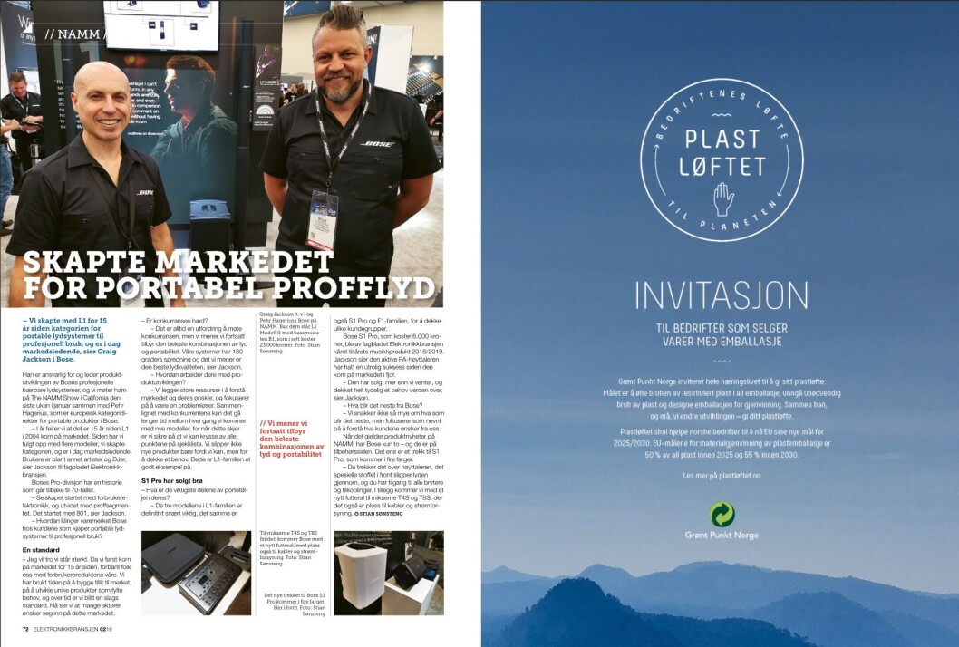 Artikkelen ble første gang publisert i papirutgaven av fagbladet Elektronikkbransjen nr. 2/2019, som ble distribuert 10. april. <a href="http://www.mypaper.se/html5/customer/248/12428/?page=72" target="_blank" rel="noopener">Her kan du lese artikkelen</a> og bla gjennom digitalutgaven av bladet. Du kan lese alle utgaver av bladet digitalt, fra og med nr. 1/1937, på <a href="https://www.elektronikkbransjen.no/historiskarkiv" target="_blank" rel="noopener">elektronikkbransjen.no/historiskarkiv</a>. Artikkelen ble første gang publisert i papirutgaven av fagbladet Elektronikkbransjen nr. 2/2019, som ble distribuert 10. april. <a href="http://www.mypaper.se/html5/customer/248/12428/?page=72" target="_blank" rel="noopener">Her kan du lese artikkelen</a> og bla gjennom digitalutgaven av bladet. Du kan lese alle utgaver av bladet digitalt, fra og med nr. 1/1937, på <a href="https://www.elektronikkbransjen.no/historiskarkiv" target="_blank" rel="noopener">elektronikkbransjen.no/historiskarkiv</a>.