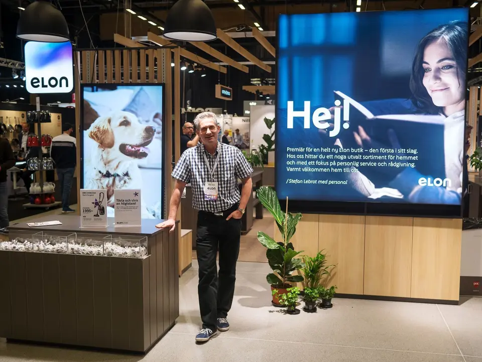 Stefan Englund, butikksjef hos Elon Englunds i Nyköping, på Elon Expo 2019. Foto: Ola Larsson Stefan Englund, butikksjef hos Elon Englunds i Nyköping, på Elon Expo 2019. Foto: Ola Larsson