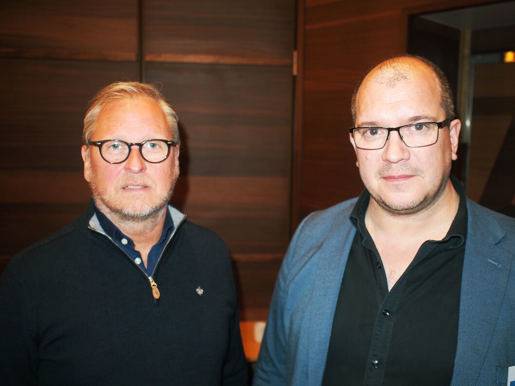 Håkan Johansson (t. v.) og Seppo Tanskanen fra Reclaimit AB fokuserte på mobil tilgang til datasystemer i sitt innlegg. Foto: Jan Røsholm. Håkan Johansson (t. v.) og Seppo Tanskanen fra Reclaimit AB fokuserte på mobil tilgang til datasystemer i sitt innlegg. Foto: Jan Røsholm.