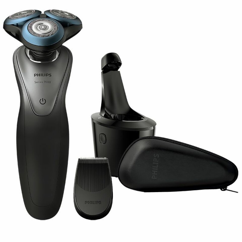 Philips 7970 har en sensor og en app som skal gi riktig barbering, for mindre hudirritasjon. Pris: 2.500,- Foto: Philips.