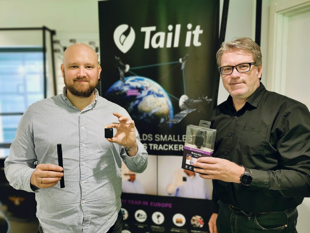 Morten Sæthre (t. v.) i Tail it Technologies AS og Bjørn Tore Johannessen fra Response Nordic AS med Bike (f. v.), Pet og Kids. Foto: Stian Sønsteng Morten Sæthre (t. v.) i Tail it Technologies AS og Bjørn Tore Johannessen fra Response Nordic AS med Bike (f. v.), Pet og Kids. Foto: Stian Sønsteng