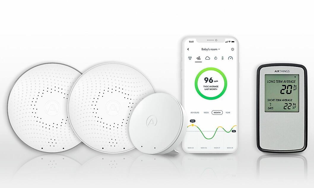 Fra venstre Airthings Wave (1.700,-), Wave Plus (2.700,-). Wave Mini (800,-) og Home (1.700,-). Foto: Airthings. Fra venstre Airthings Wave (1.700,-), Wave Plus (2.700,-). Wave Mini (800,-) og Home (1.700,-). Foto: Airthings.