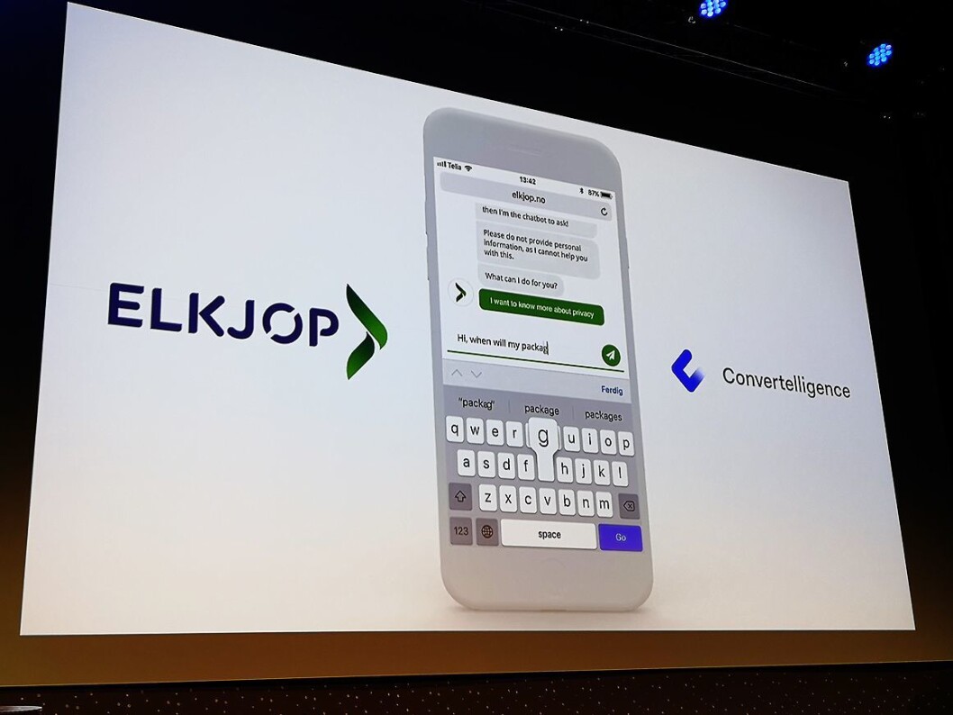 Elkjøp har valgt norske Convertelligence for å utvikle sin nye AI-baserte robot. Foto: Marte Ottemo. Elkjøp har valgt norske Convertelligence for å utvikle sin nye AI-baserte robot. Foto: Marte Ottemo.