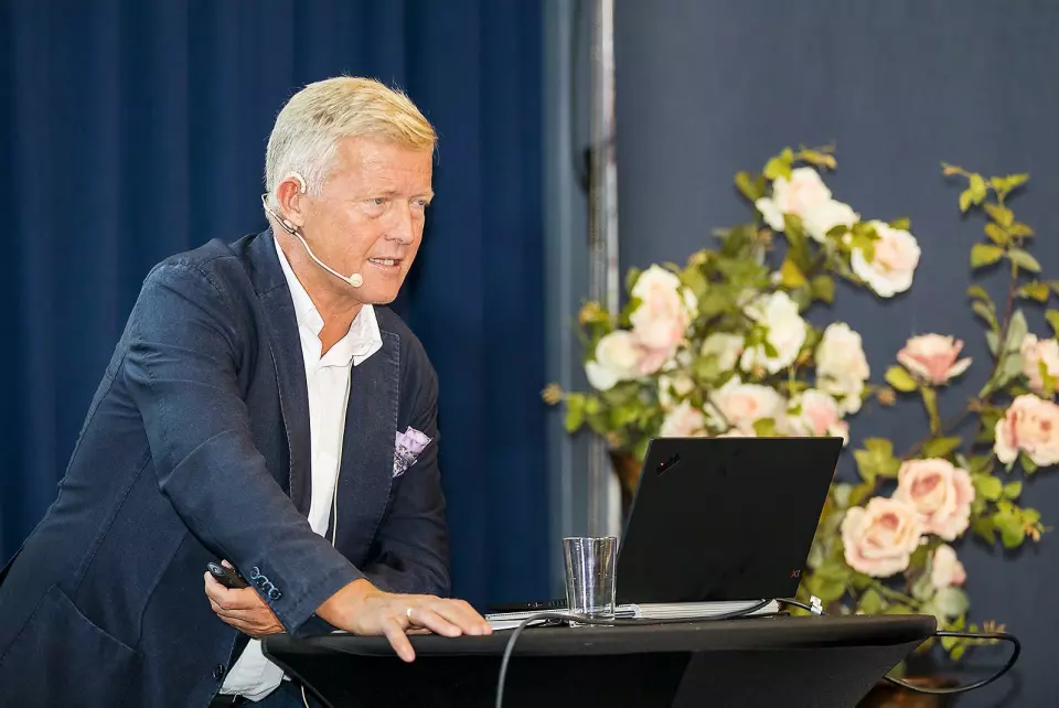 Styreformann i Norsirk, advokat Bjørn Stordrange, oppsummerte de siste 20 årene for resirkuleringsselskapet. Foto: Norsirk/Simen Berg.