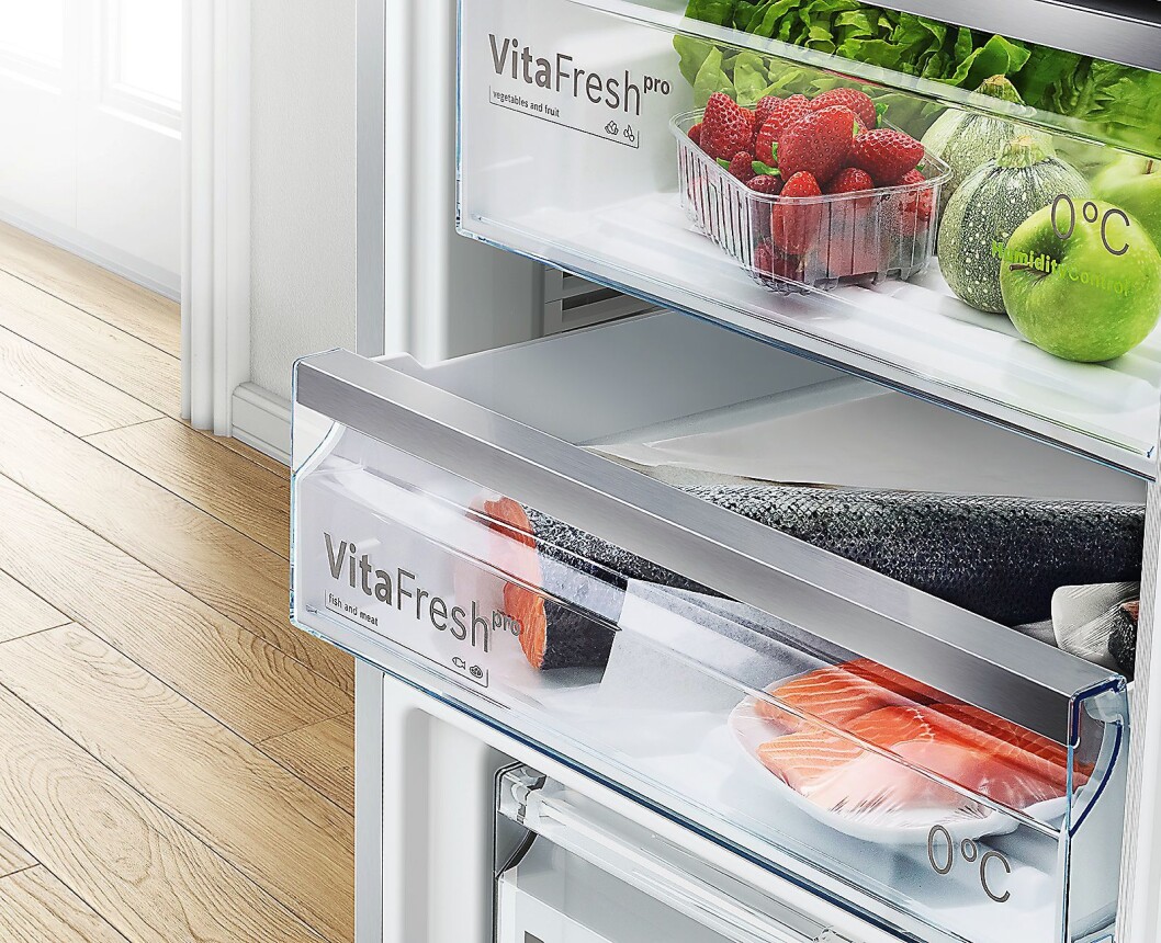 VitaFresh-konseptet skal øke holdbarheten på matvarene og hjelpe folk å kaste mindre mat. Foto: BSH. VitaFresh-konseptet skal øke holdbarheten på matvarene og hjelpe folk å kaste mindre mat. Foto: BSH.