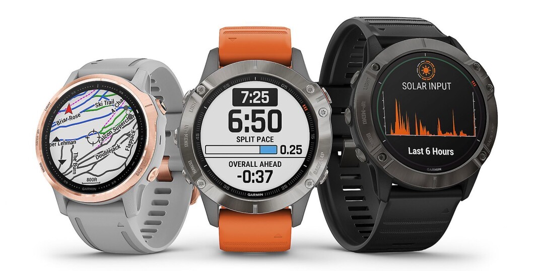 Garmin Fenix 6-serien kommer i størrelsene 42, 47 og 51 mm. Pris fra 6.400,- til 10.200,- Foto: Garmin Garmin Fenix 6-serien kommer i størrelsene 42, 47 og 51 mm. Pris fra 6.400,- til 10.200,- Foto: Garmin