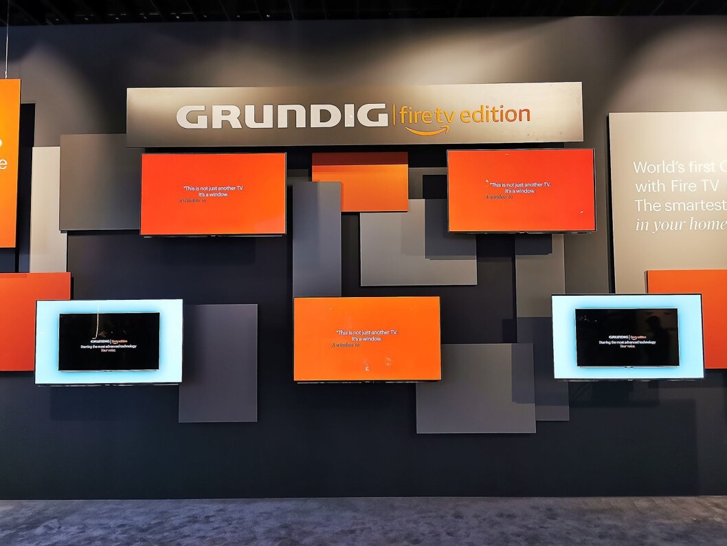 Fire TV fra Amazon var den store nyheten hos Grundig på IFA. Produktene må vi derimot vente et års tid på før de kommer til Norge. Foto: Stian Sønsteng. Fire TV fra Amazon var den store nyheten hos Grundig på IFA. Produktene må vi derimot vente et års tid på før de kommer til Norge. Foto: Stian Sønsteng.