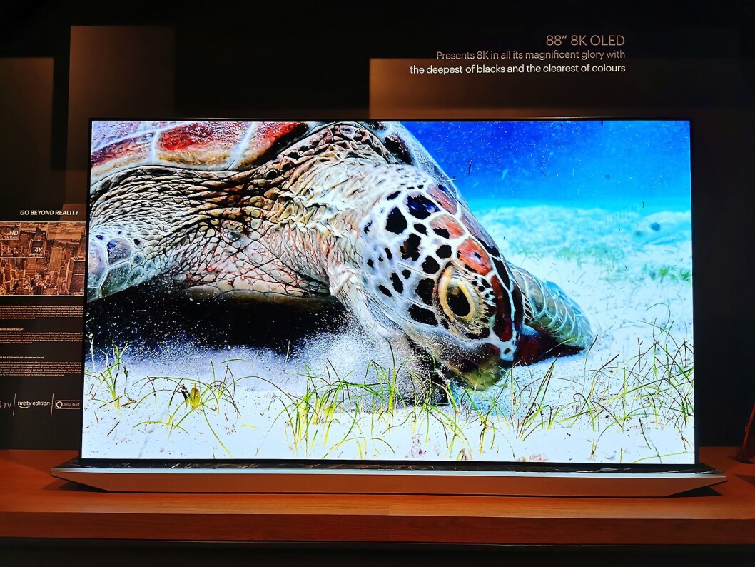 Grundigs viste en 8K oled-TV på IFA. Det vil derimot ta tid før selskapet slipper oled og 8K i det nordiske markedet. Foto: Stian Sønsteng. Grundigs viste en 8K oled-TV på IFA. Det vil derimot ta tid før selskapet slipper oled og 8K i det nordiske markedet. Foto: Stian Sønsteng.