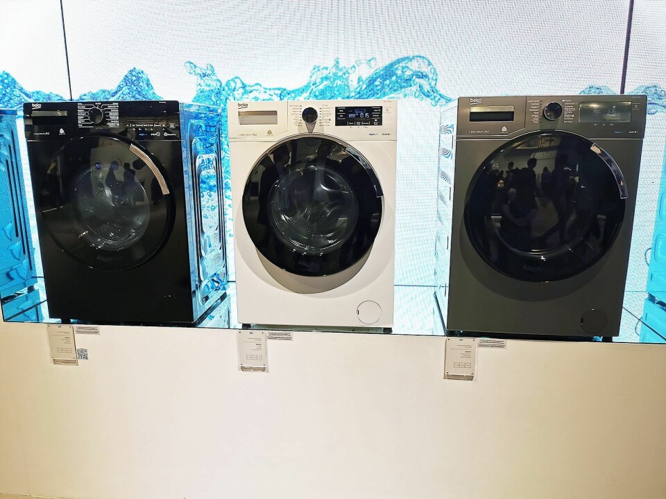 Bekos AquaTech vaskemaskiner kommer i flere farger og modeller. Foto: Stian Sønsteng.