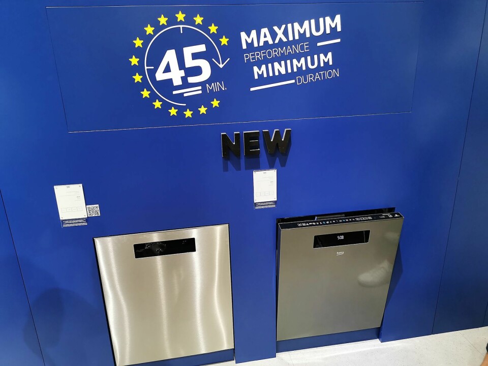 Bekos nye oppvaskmaskiner har et hurtigprogram som vasker og tørker på 45 minutter. Foto: Stian Sønsteng.