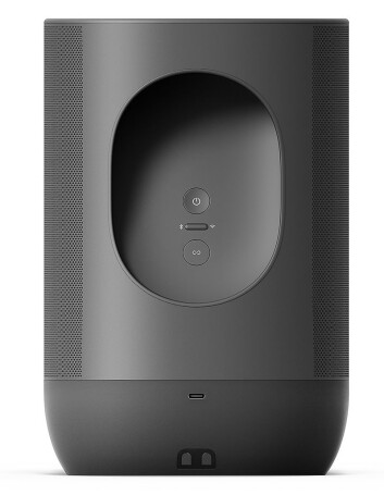 Move er den første batteridrevne utendørshøyttaleren til Sonos. Den har to klasse D digitale forsterkere, én diskant og én mid-woofer. Batteriet skal tåle 900 ladesykluser, og kan skiftes ut. Pris: 4.000,- Foto: Sonos. Move er den første batteridrevne utendørshøyttaleren til Sonos. Den har to klasse D digitale forsterkere, én diskant og én mid-woofer. Batteriet skal tåle 900 ladesykluser, og kan skiftes ut. Pris: 4.000,- Foto: Sonos.