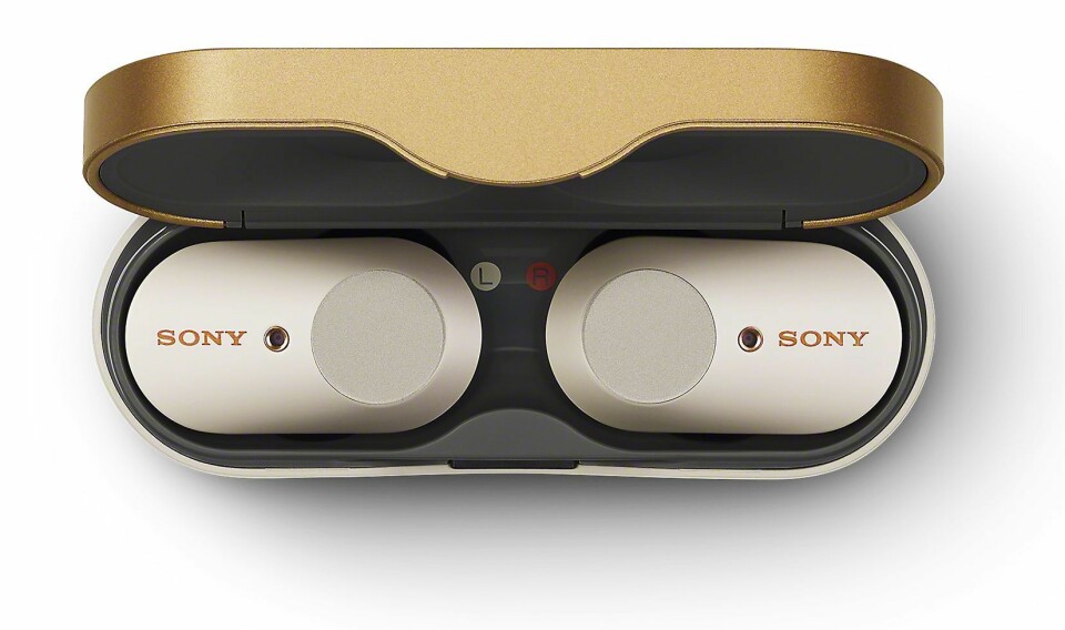 De helt trådløse øreproppene Sony WF-1000XM3 med aktiv støyreduksjon. Pris: 2.600,- Foto: Sony.